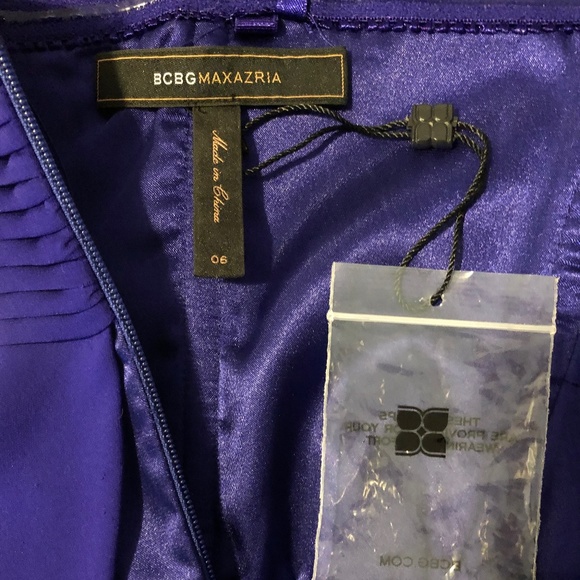 NWT Blue/Purple Silk BCBG Cocktail Dress - Picture 14 of 14